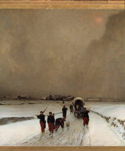 Krieg von 1870: die Zugführer, Schneeeffekt von Augustin Pierre Chenu