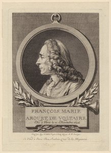 Porträt von François Marie Arouet de Voltaire von Augustin de Saint-Aubin