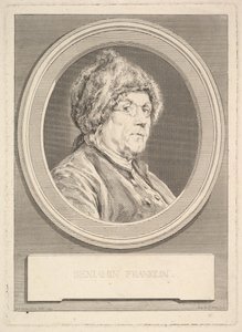 Porträt von Benjamin Franklin, 1777 von Augustin de Saint Aubin
