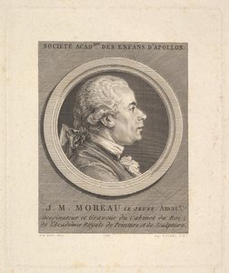 Porträt von Jean-Michel Moreau von Augustin de Saint Aubin