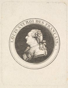 Druck einer Porträtmedaille von Ludwig XVI, möglicherweise 1789-90