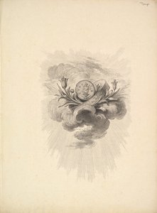 Vignette mit einer Medaille, die Harpokrates und Lotusblumen darstellt, Band I, Seite 12, aus D..., 1778-80