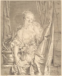 Der gesendete Kuss von Augustin de Saint Aubin after Jean Baptiste Greuze