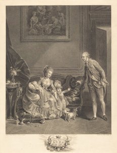 Der Herzog von Chartres, seine Frau und seine Kinder von Augustin de Saint Aubin and Isidore Stanislas Helman