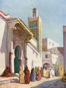 Die Große Moschee, Tanger (Farblithografie) von Augustine Fitzgerald