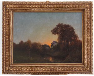 Landschaft bei Sonnenuntergang von Augusto Baracchi