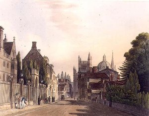 Außenansicht von Wadham Hall, gesehen von den Parks, Illustration aus der 