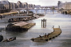 Gütertransport in Paris, ca. 1810 von Augustus Charles (after) Pugin