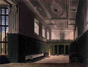 Die Halle des Sidney College, Cambridge, aus 