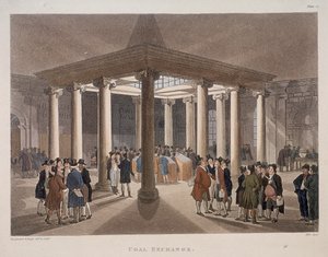 Kohlenbörse, London, 1808 von Augustus Charles Pugin, Thomas Rowlandson