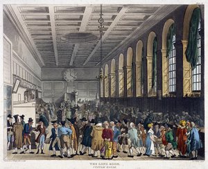 Innenansicht des Zollhauses, London von Augustus Charles Pugin, Thomas Rowlandson
