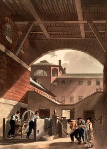 Wassermaschine im Cold Bath Fields Gefängnis, London, 1808 von Augustus Charles Pugin, Thomas Rowlandson
