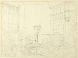 Studie für Gerichtshof des Schatzamtes, aus Microcosm of London von Augustus Charles Pugin