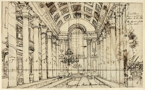 Studie für Egyptian Hall Mansion House, aus Microcosm of London von Augustus Charles Pugin