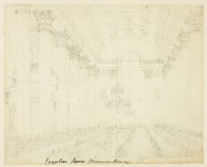 Studie für die Egyptian Hall Mansion House, aus Microcosm of London von Augustus Charles Pugin