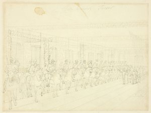 Studie für den Rüstungsturm, aus Mikrokosmos von London von Augustus Charles Pugin