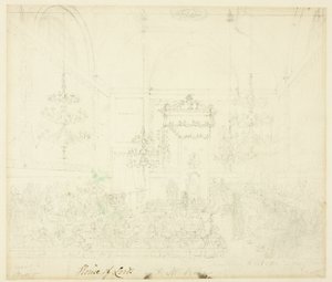 Studie für das House of Lords, aus Microcosm of London von Augustus Charles Pugin