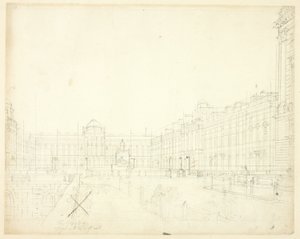 Studie für Somerset House, Strand, aus Microcosm of London