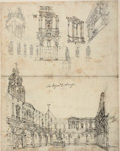 Studie für die Royal Exchange, aus Microcosm of London von Augustus Charles Pugin