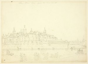 Studie für Der Turm vom Neuen Münzamt, aus Microcosm of London