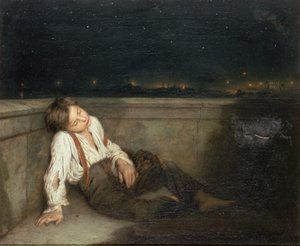 Eine Nische auf einer Londoner Brücke von Augustus Edward Mulready