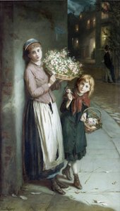 Blumenmädchen – eine Sommernacht von Augustus Edwin Mulready
