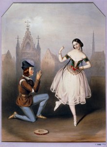 Carlotta Grisi als Esmeralda und Jules Perrot als Gringoire - La Esmeralda, Ballett in 3 Akten