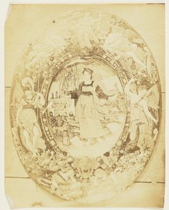 Tafel mit allegorischer Figur der Grammatik