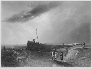 Der alte Pier in Littlehampton, aus dem Bild in der Vernon-Galerie (Gravur) von Augustus Wall (after) Callcott