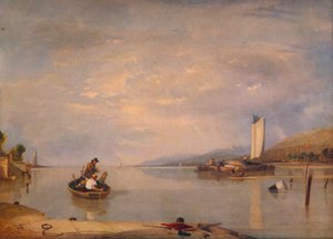 Tote Stille, Boote vor Cowes Castle, ca. 1841 von Augustus Wall Callcott