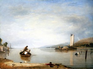 Angelszene in der Nähe von Cowes Castle (England)