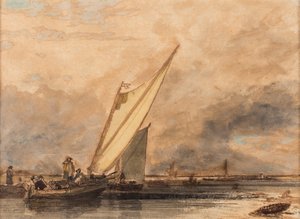 Auf der Medway, Datum unbekannt (Aquarell auf Papier) von Augustus Wall Callcott