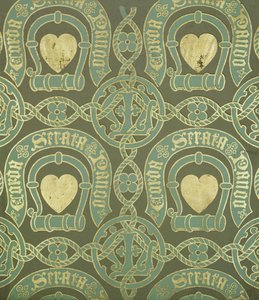 Herzmotiv kirchliches Tapetendesign von Augustus Welby Northmore Pugin
