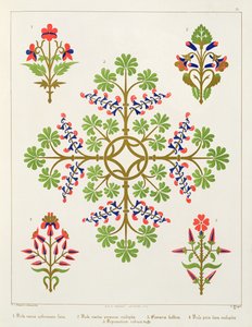 Rosenmotiv Tapetendesign, gedruckt von M. und N. Hanhart von Augustus Welby Northmore Pugin
