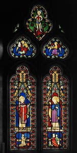 Heiliger Augustinus und Heiliger Gregor, Ostfenster der Kapelle von Augustus Welby Northmore Pugin