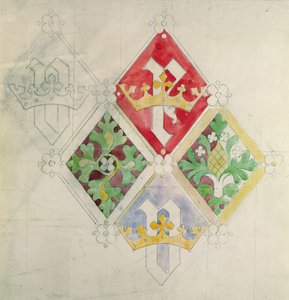 Entwurf für ein Buntglasfenster für das Parlament von Augustus Welby Northmore Pugin