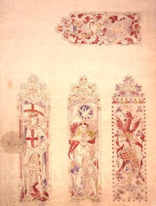 Entwurf für ein Buntglasfenster für den Palace of Westminster von Augustus Welby Northmore Pugin