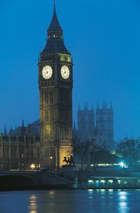 Nachtansicht von Big Ben an der Themse, London, England, UK von Augustus Welby Pugin
