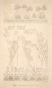 Eine Stadt wird im Sturm erobert - Gefangene werden weggeführt, aus Denkmäler von Ninive, veröffentlicht 1849 von Austen Henry Layard