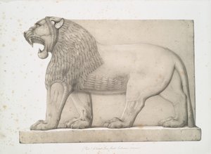 Kolossaler Löwe vom Großen Eingang in Nimrud [Kalhu], 1853 von Austen Henry Layard