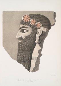 Kopf einer geflügelten Figur mit Diadem, 1849 von Austen Henry Layard