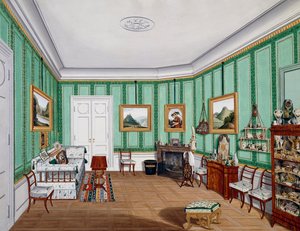 Biedermeier Zimmer, um 1850