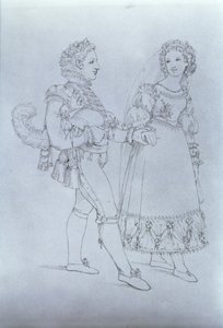 Kostümentwürfe für Figaro und Susanna aus der Oper 