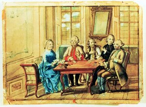 Kaiserin Maria Theresia von Österreich spielt Karten mit Feldmarschall Karoly Batthyany, Nadasky und Feldmarschall Leopold Joseph, Graf von Daun, 1751