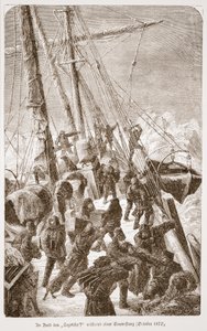 An Bord der Tegetthoff während eines Eissturms, Oktober 1872, 1876 von Austrian School