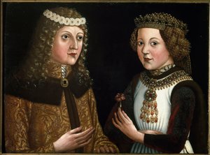 Porträt von Ladislaus Posthumus, König von Böhmen, Ungarn und Kroatien, mit seiner Verlobten Magdalena von Valois