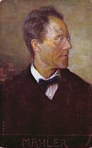 Postkarte mit einem Porträt von Gustav Mahler (1860-1911) ca. 1910