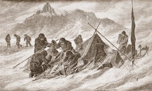 Der Riss vergrößert sich während eines Schneesturms, 1876