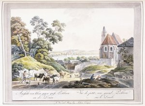 Ansicht von Klein- und Groß-Pechlarn an der Donau, 1779-1792 von Austrian School