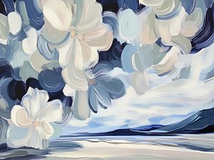 Blaue Blumenlandschaft